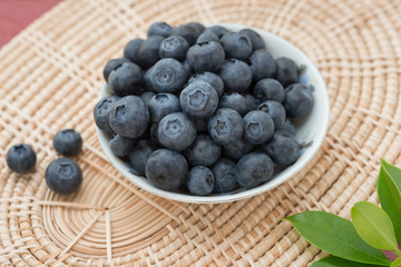 Fresh blueberry in bowl.