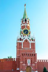 Fototapeta na wymiar Spasskaya Tower of the Moscow Kremlin on Red Square. Russia.