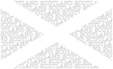 Scotland flag constructed using text forming Saint Andrews Cross