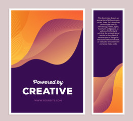 Vector template illustration of yellow colorful abstract composi