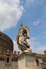 Obraz premium Angel statue on the Saint Angelo bridge, Rome , ITALY 