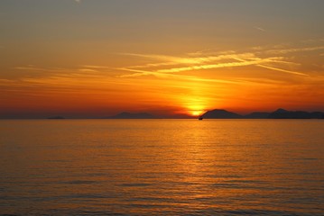 Sunset on Adriatic sea