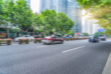 car driving on city road