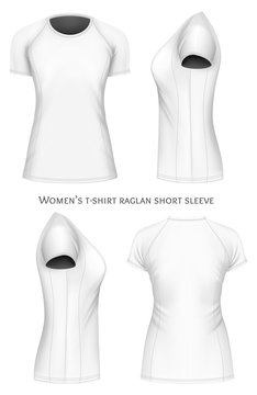 Women T-shirt Raglan Short Sleeve.