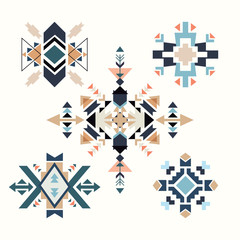 Geometric elements. Collection of tribal decorative elements.