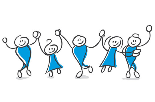 Stick Figure Series Blue / Familie Kinder