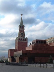 MOSCOW: Travel in Russia - Spasskaya (Frolov) Tower of Kremlin on Red Square in Moscow in early summer morning