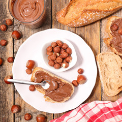 bread with chocolate cream
