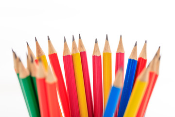 pencils on a white background