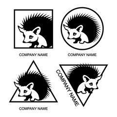 Set of hedgehog logo