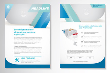 Vector Brochure Flyer design Layout template, size A4, Front page and back page, infographics. Easy to use and edit.