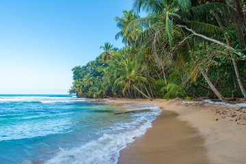 Paradise wild beach of Manzanillo Park in Costa Rica