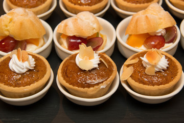  Close up of Tasty Miniature Decorative Desserts
