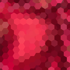 Abstract hexagons vector background. Red geometric vector illustration