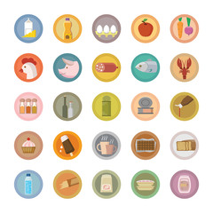 Fototapeta premium Fast colorful icons set. Flat design.
