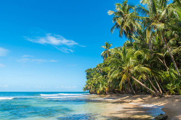 Plakat Paradise wild beach of Manzanillo Park in Costa Rica