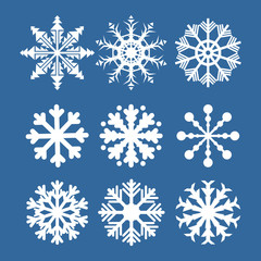 Set of vector snowflakes.