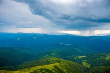 Obraz premium Carpathian's rainy landscape
