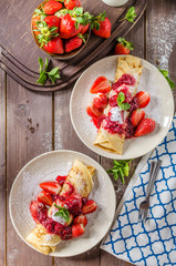 Pancakes with strawberries