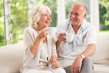 Couple having coffee