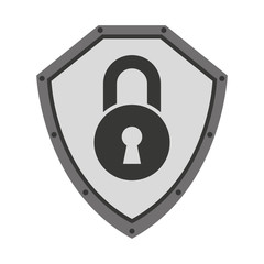 security shield with padlock isolated icon design