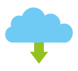 cloud computing with arrow  isolated icon design
