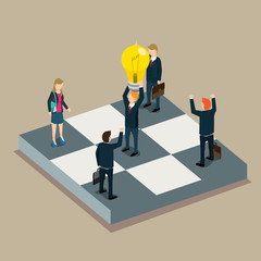 success in business work isometric concept