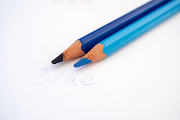 Blue colored pencils