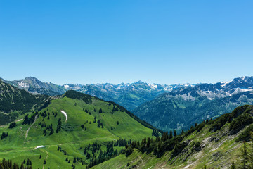 View of the Hochvogal Mountain in the Alps