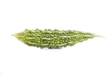 Green gourd isolated on white background.