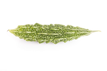 Green gourd isolated on white background.
