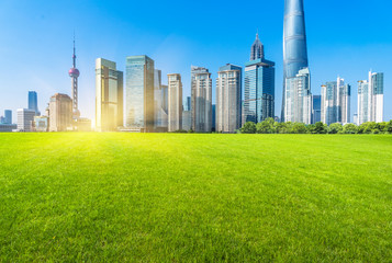 Obraz premium central park in the downtown district,china