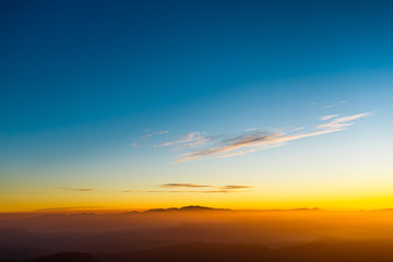 Fototapeta na wymiar Sunrise on the mountain Adam's Peak. Sri Lanka.