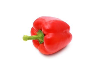 Red bell pepper isolated on white background