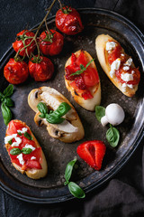 Various of bruschetta