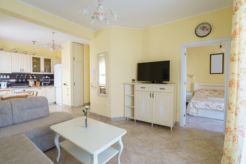 Interior of a living room in a guest house