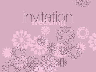 thin line geometry flowers header. vector illustration.