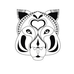 tiger icon. Animal and Ornamental predator design. Vector graphi
