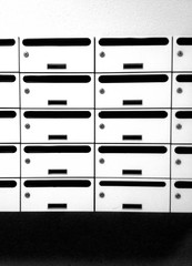 Row of mail box - black and white tone