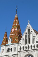 Fototapeta na wymiar Budapest, Hungary Matthias Church rooftop detail 
