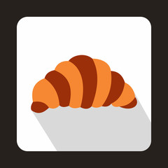 Croissant icon in flat style on a white background