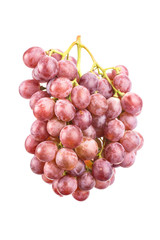Red grapes isolated on white background.