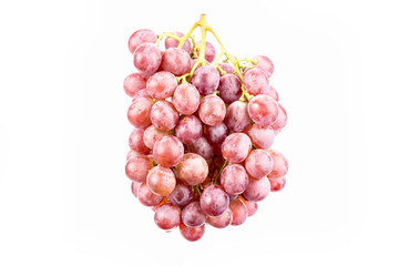 Red grapes isolated on white background.