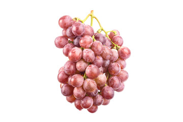 Red grapes isolated on white background.