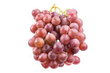 Red grapes isolated on white background.