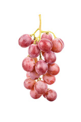 Red grapes isolated on white background.