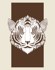 Tiger icon. Animal and Ornamental predator design. Vector graphi