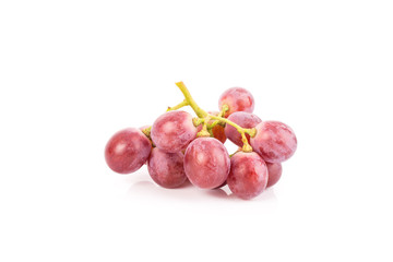 Red grapes isolated on white background.