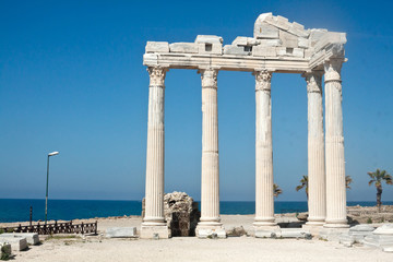 The Temple of Apollo in Side, Turkey, on sunset