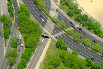 Fototapeta na wymiar Chicago aerial view